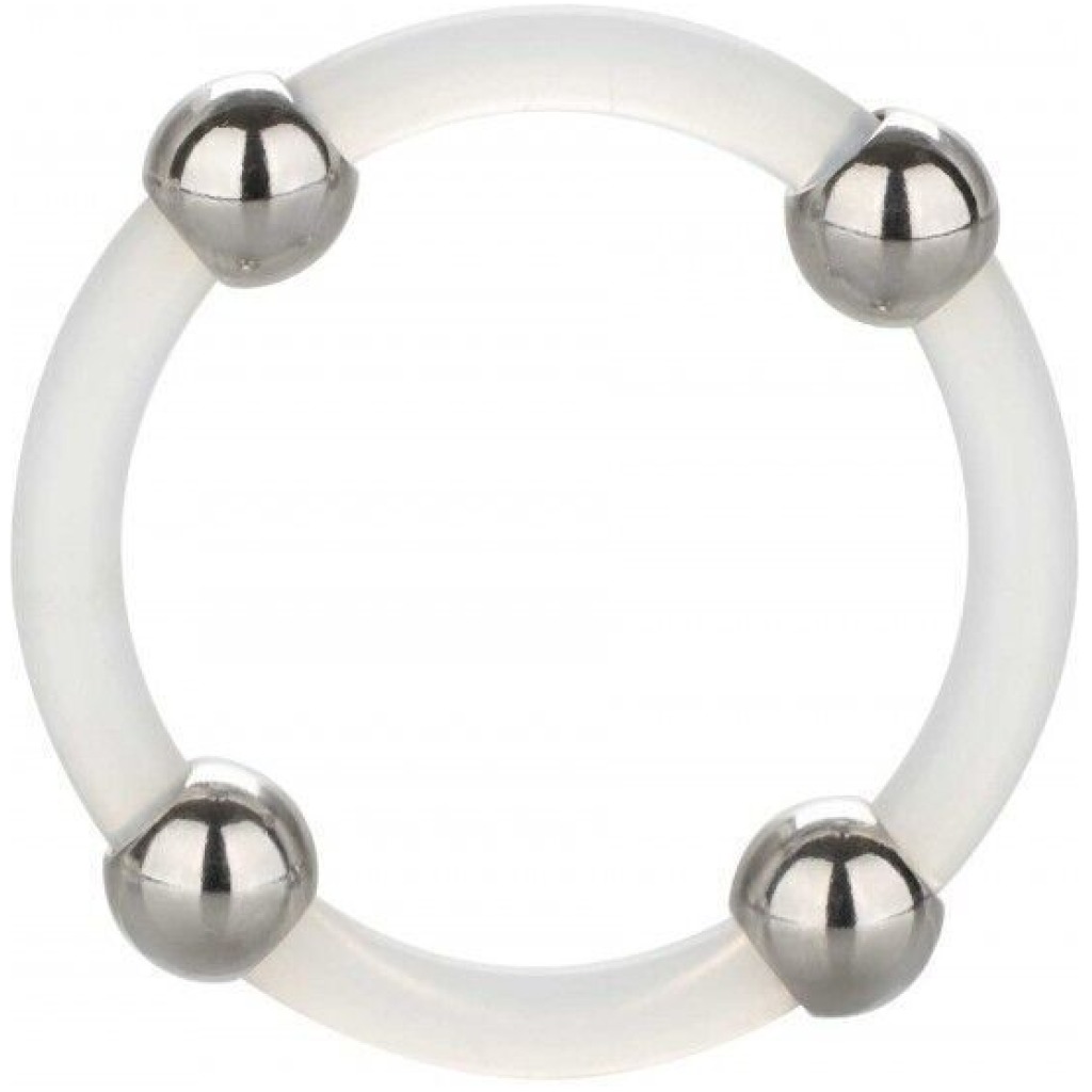 Anello Fallico in Silicone con Perline in Acciaio Large