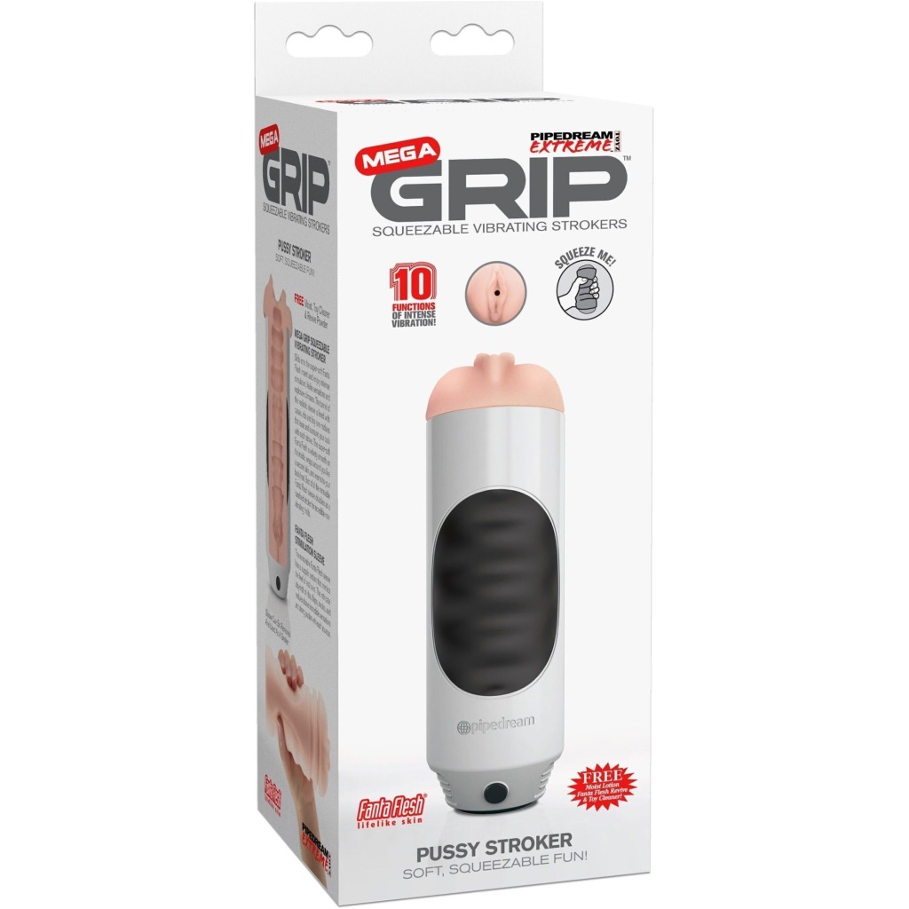 Mega Grip Pussy Stroker vibrante